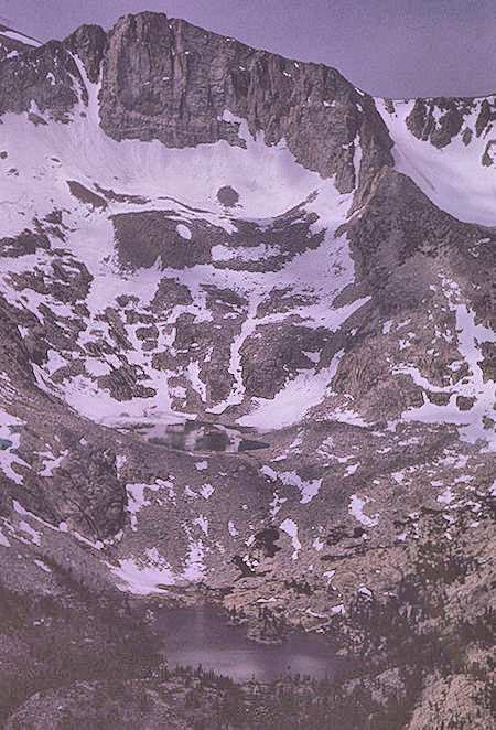 Upper and Lower Honeymoon Lakes from top of Pilot Knot - 4 Jul 1970 Upper and Lower Honeymoon Lakes from top of Pilot Knot - 4 Jul 1970