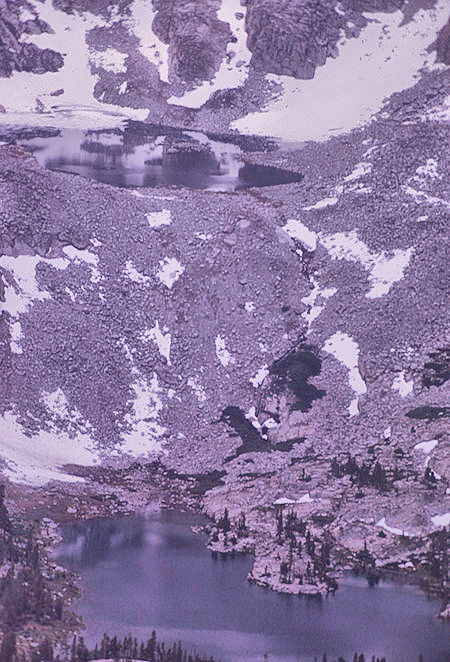 Upper and Lower Honeymoon Lakes from top of Pilot Knot - 4 Jul 1970 Upper and Lower Honeymoon Lakes from top of Pilot Knot - 4 Jul 1970