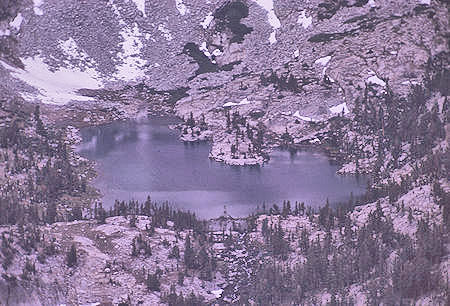 Lower Honeymoon Lake from top of Pilot Knob - 4 Jul 1970 Lower Honeymoon Lake from top of Pilot Knob - 4 Jul 1970