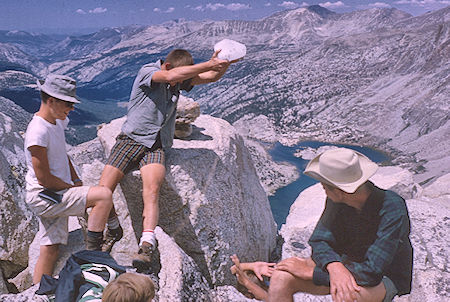 Evolution Lake below from top of Mt. Spencer<br>Kings Canyon National Park 24 Aug 1964