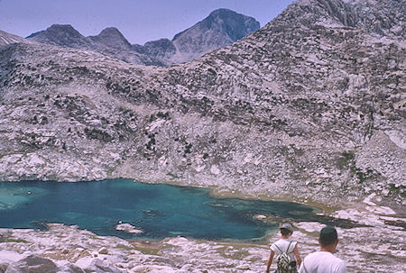 Sapphire Lake, descending from Mt. Spencer - Kings Canyon National Park 24 Aug 1964