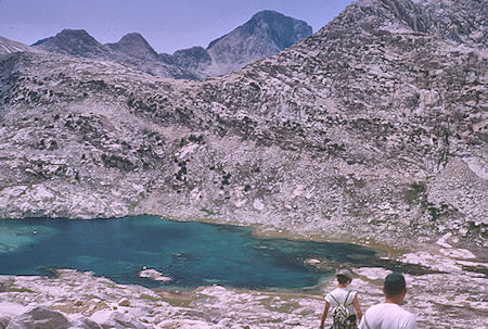 Sapphire Lake, descending from Mt. Spencer<br>Kings Canyon National Park 24 Aug 1964