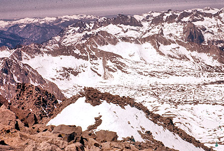 View south to headwaters of Kings Canyon from Mt. Agassiz - John Muir Wilderness 24 Jun 1962