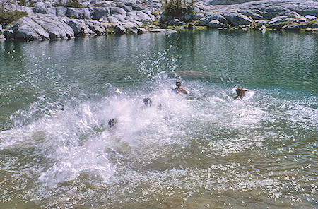 Enjoying a swim in Dusy Lake<br>Kings Canyon National Park 28 Aug 1964