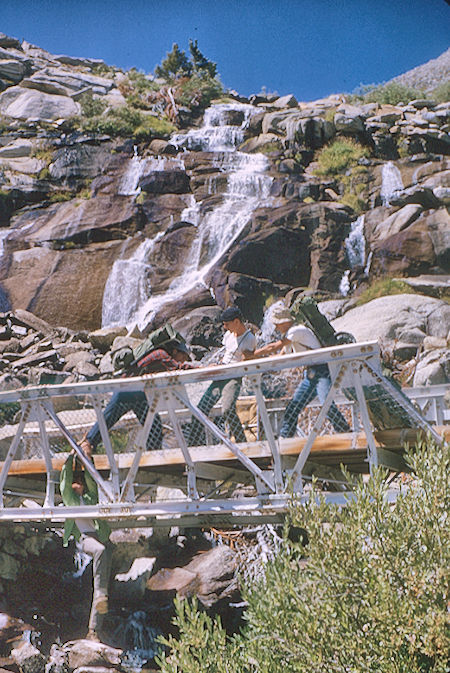 Messing around on bridge<br>Kings Canyon National Park 28 Aug 1964
