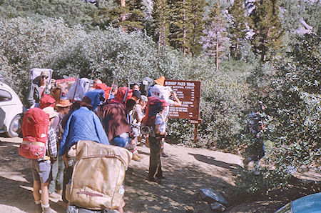 Ready to hit the trail at South Lake - John Muir Wilderness 17 Aug 1963