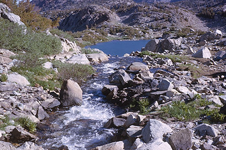 Crossing Bishop Creek on the way to Bishop Pass - John Muir Wilderness 18 Aug 1963