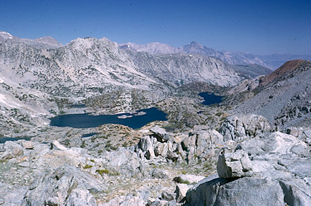 Saddlerock and Long Lakes from Bishop Pass - John Muir Wilderness 18 Aug 1963