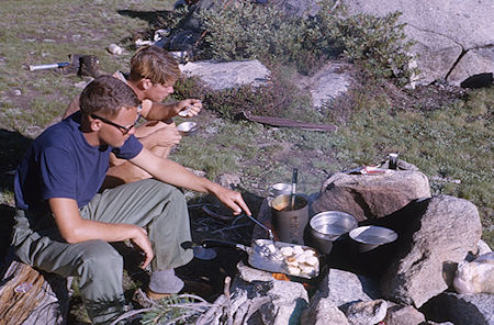 Bisquit making at Dusy Lake camp - Kings Canyon National Park 18 Aug 1963