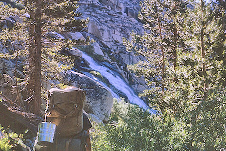 Upper cascade descending into LeConte Canyon - Kings Canyon National Park 19 Aug 1963