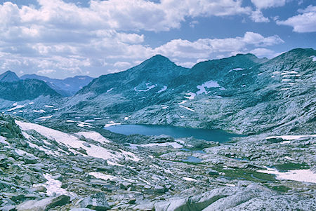 Knapsack Pass and Columbine Peak from route to Potluck Pass - Kings Canyon National Park 24 Aug 1969