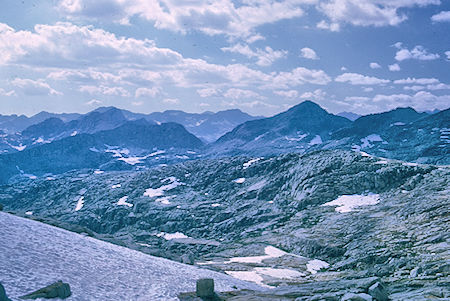 Knapsack Pass and Columpine Peak from Potluck Pass - Kings Canyon National Park 24 Aug 1969