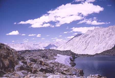 Rest stop at lake above Dragon Lake - Kings Canyon National Park 30 Aug 1970