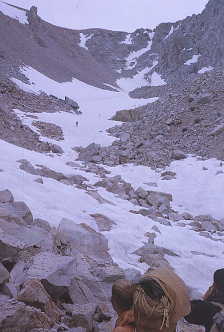 Descending snow from Dearhorn Pass - Kings Canyon National Park 30 Aug 1963 Descending snow from Dearhorn Pass - Kings Canyon National Park 30 Aug 1963