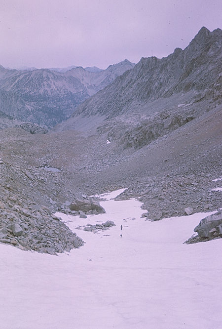 Descending snow from Dearhorn Pass - Kings Canyon National Park 30 Aug 1963 Descending snow from Dearhorn Pass - Kings Canyon National Park 30 Aug 1963
