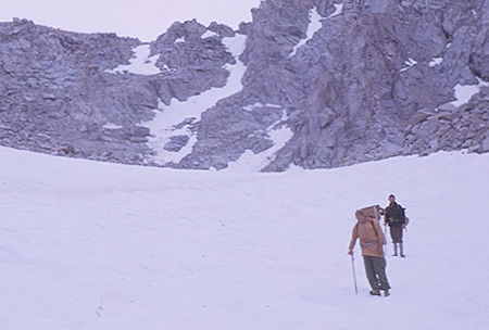 Descending snow from Dearhorn Pass - Kings Canyon National Park 30 Aug 1963 Descending snow from Dearhorn Pass - Kings Canyon National Park 30 Aug 1963