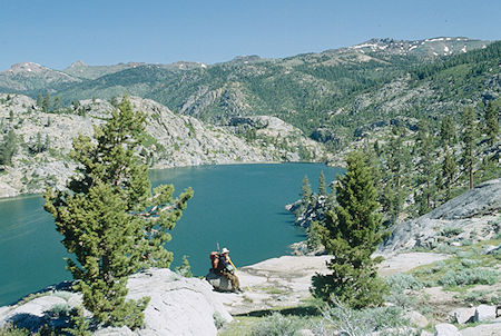 Gil Beilke takes a breather next to Relief Reservoir - Emigrant Wilderness 1993 Gil Beilke takes a breather next to Relief Reservoir - Emigrant Wilderness 1993