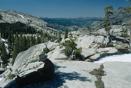 Looking back toward Relief Reservoir on the 'accross creek' hike - Emigrant Wilderness 1993 Looking back toward Relief Reservoir on the 'accross creek' hike - Emigrant Wilderness 1993