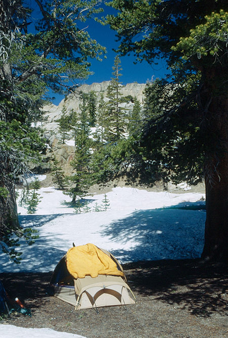 Camp two on Summit Creek, lots of snow - Emigrant Wilderness 1993 Camp two on Summit Creek, lots of snow - Emigrant Wilderness 1993