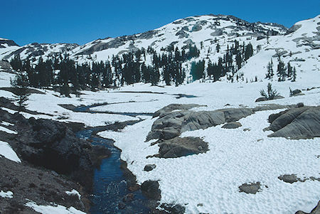 Summit Creek at snow covered Lunch Meadow - Emigrant Wilderness 1993