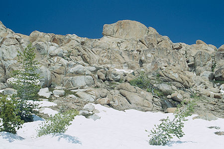 'Snoopy' (top center) and other odd rock formations at Lunch Meadow - Emigrant Wilderness 1993 'Snoopy' (top center) and other odd rock formations at Lunch Meadow - Emigrant Wilderness 1993