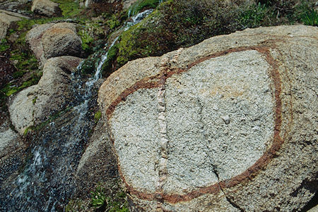 Interesting geology at Lunch Meadow - Emigrant Wilderness 1993