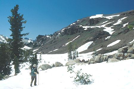Gil Beilke and slopes of Relief Peak near Lunch Meadow - Emigrant Wilderness 1993 Gil Beilke and slopes of Relief Peak near Lunch Meadow - Emigrant Wilderness 1993