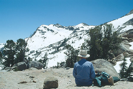 Gil Beilke and the view near Mosquito Pass - Emigrant Wilderness 1993 Gil Beilke and the view near Mosquito Pass - Emigrant Wilderness 1993