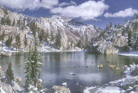 Robinson Lake on Crown Lake Trail in snow - Hoover Wilderness - 01 Sep 1964 Robinson Lake on Crown Lake Trail in snow - Hoover Wilderness - 01 Sep 1964