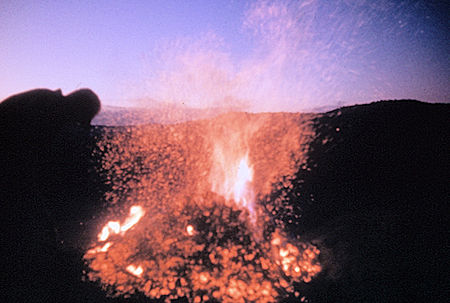 Bed of coals ready for the firefall - Yosemite National Park Jul 1957 Bed of coals ready for the firefall - Yosemite National Park Jul 1957