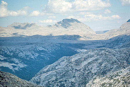 Mt. Emerson, Piute Pass, Piute Creek Canyon from Turret Peak<br>John Muir Wilderness 08 Sep 1976 Mt. Emerson, Piute Pass, Piute Creek Canyon from Turret Peak<br>John Muir Wilderness 08 Sep 1976