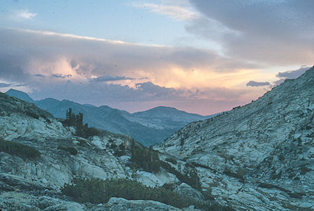 Sunset near Pendant Lake - John Muir Wilderness 08 Sep 1976 (Gil Beilke Photo)