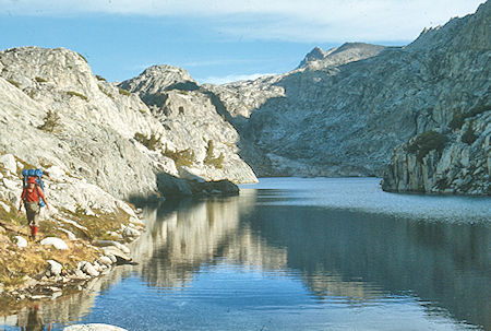 Don Deck at Spearpoint Lake<br>John Muir Wilderness 9 Sep 1976 (Gil Beilke Photo) Don Deck at Spearpoint Lake<br>John Muir Wilderness 9 Sep 1976 (Gil Beilke Photo)