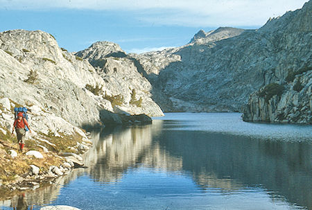 Don Deck at Spearpoint Lake - John Muir Wilderness 9 Sep 1976 (Gil Beilke Photo)