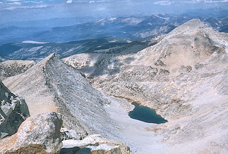 Hilgard Lake, Edison Lake from Mt. Hilgard - John Muir Wilderness 04 Sep 1976