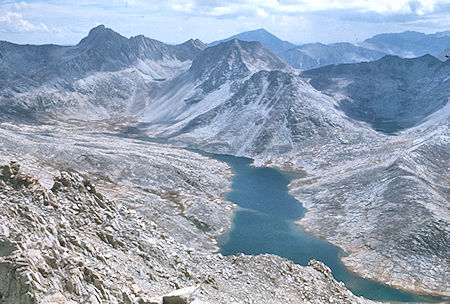 Bear Creek Spire, Julius Caesar, Italy Pass, Jumble Lake, Lake Italy from Mt. Hilgard<br>John Muir Wilderness 04 Sep 1976 Bear Creek Spire, Julius Caesar, Italy Pass, Jumble Lake, Lake Italy from Mt. Hilgard<br>John Muir Wilderness 04 Sep 1976