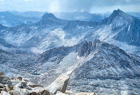 Gable Lakes, Gemini, Seven Gables from Mt. Hilgard - John Muir Wilderness 04 Sep 1976