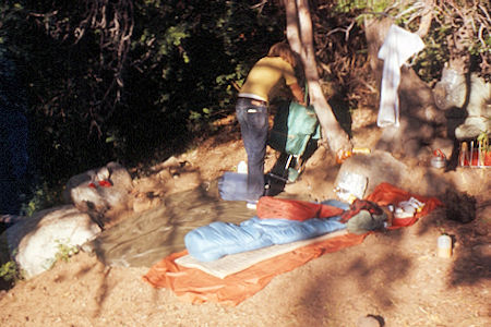 Sierra Nevada - John Muir Wilderness - Camp at first water on Sawmill Pass Trail 1972