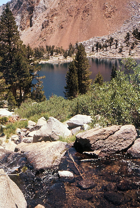 Sierra Nevada - John Muir Wilderness - Water above falls at Sawmill Lake 1972 Sierra Nevada - John Muir Wilderness - Water above falls at Sawmill Lake 1972