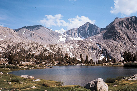 Sierra Nevada - Kings Canyon National Park - Mt Baxter and Baxter Col from Woods Lake basin 1972 Sierra Nevada - Kings Canyon National Park - Mt Baxter and Baxter Col from Woods Lake basin 1972