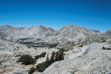 Sierra Nevada - Kings Canyon National Park -Crater Mountain across Woods Lake from near Stocking Lake 1975 Sierra Nevada - Kings Canyon National Park -Crater Mountain across Woods Lake from near Stocking Lake 1975