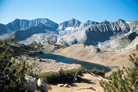 Sierra Nevada - Kings Canyon National Park - Looking north from saddle east of Cedric Wright 1975 Sierra Nevada - Kings Canyon National Park - Looking north from saddle east of Cedric Wright 1975
