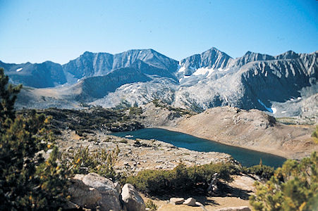 Sierra Nevada - Kings Canyon National Park - Sawmill Pass and Mt. Baxter from saddle east of Cedric Wright 1975 Sierra Nevada - Kings Canyon National Park - Sawmill Pass and Mt. Baxter from saddle east of Cedric Wright 1975