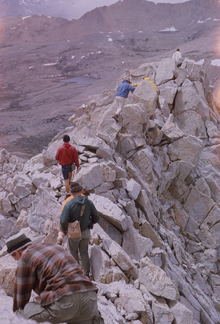 Heading down from Mt. Tyndall - 18 Aug 1976