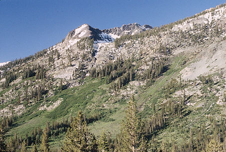 Cascades on the mountain side viewed across canyon from the side of Leavitt Peak - Emigrant Wilderness 1995 Cascades on the mountain side viewed across canyon from the side of Leavitt Peak - Emigrant Wilderness 1995