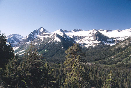 Kennedy Peak, Molo Mountain, Soda Canyon from side of Leavitt Peak - Emigrant Wilderness 1995