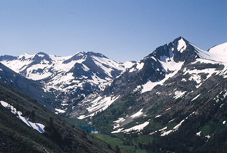 Big Sam, Kennedy Peak, Lost Lake Canyon, Kennedy Lake from side of Leavitt Peak - Emigrant Wilderness 1995