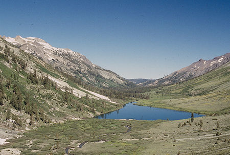 Looking back on Kennedy Lake and meadow - Emigrant Wilderness 1995 Looking back on Kennedy Lake and meadow - Emigrant Wilderness 1995