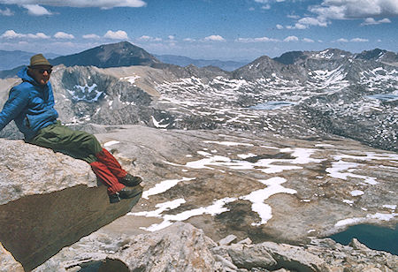 Gordon Lee, Mt. Tom, Pine Creek Pass, Royce Lake #2 from Royce Peak - John Muir Wilderness 05 Jul 1975