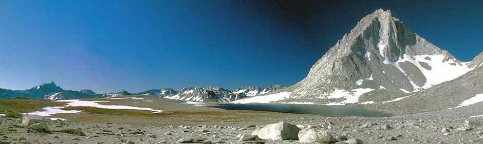 Mt. Humphrey, Royce Lake plateau, Royce Lake #2, Merriam Peak, Merriam/Royce Pass - John Muir Wilderness 06 Jul 1975